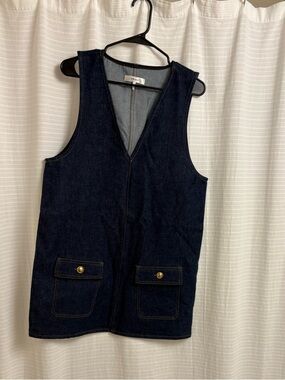Frame Denim Blue Denim dress with Contrast Stitching